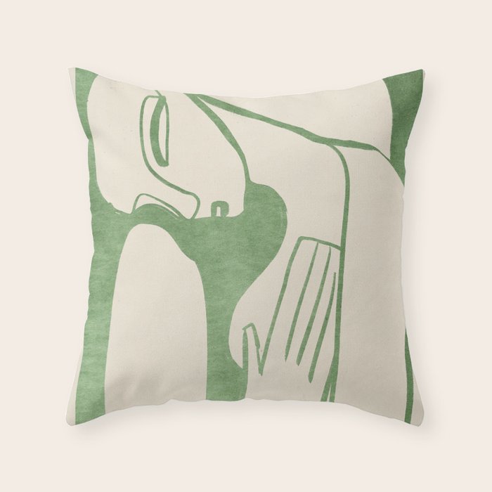 Abstract Female Figure 21 Throw Pillow Gallery Image 1