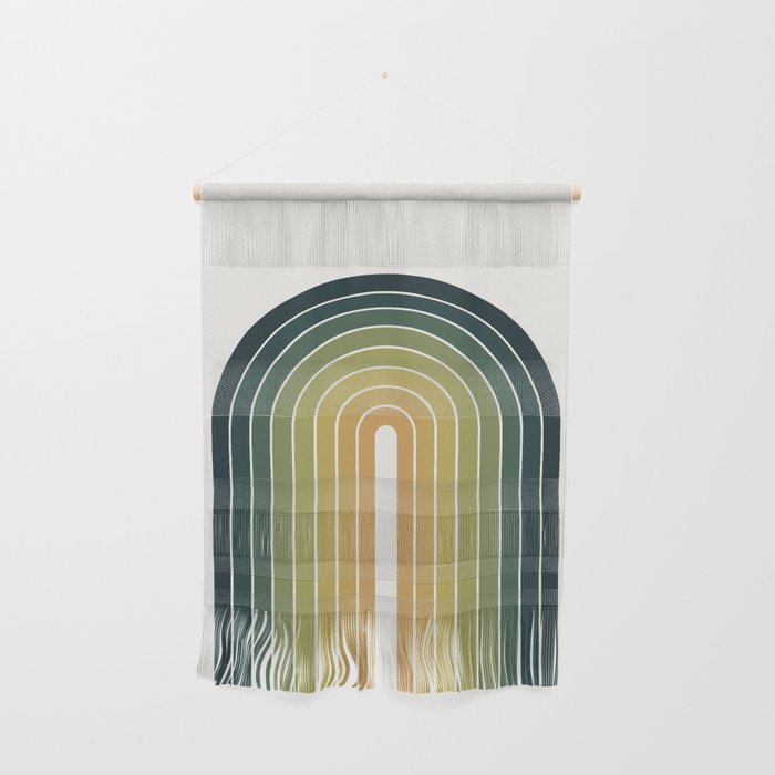 Gradient Arch XXVI Green Tones Mid Century Modern Rainbow Wall Hanging Gallery Image 1