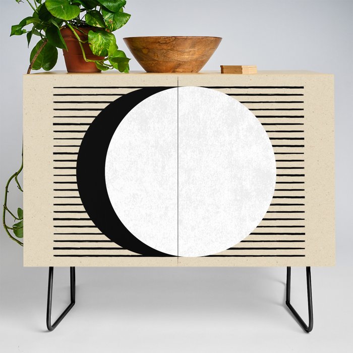 Circle black and white Stripes Credenza Gallery Image 2