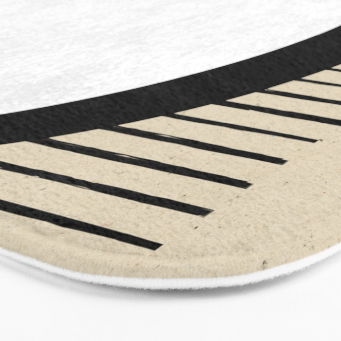 Circle black and white Stripes Bath Mat Gallery Image 3
