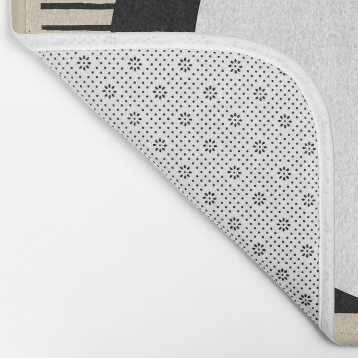 Circle black and white Stripes Bath Mat Gallery Image 2