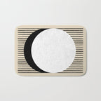 Circle black and white Stripes Bath Mat Gallery Image 1