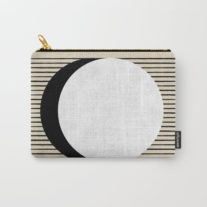 Circle black and white Stripes Carry All Pouch Gallery Image 1
