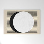 Circle black and white Stripes Welcome Mat Gallery Image 1