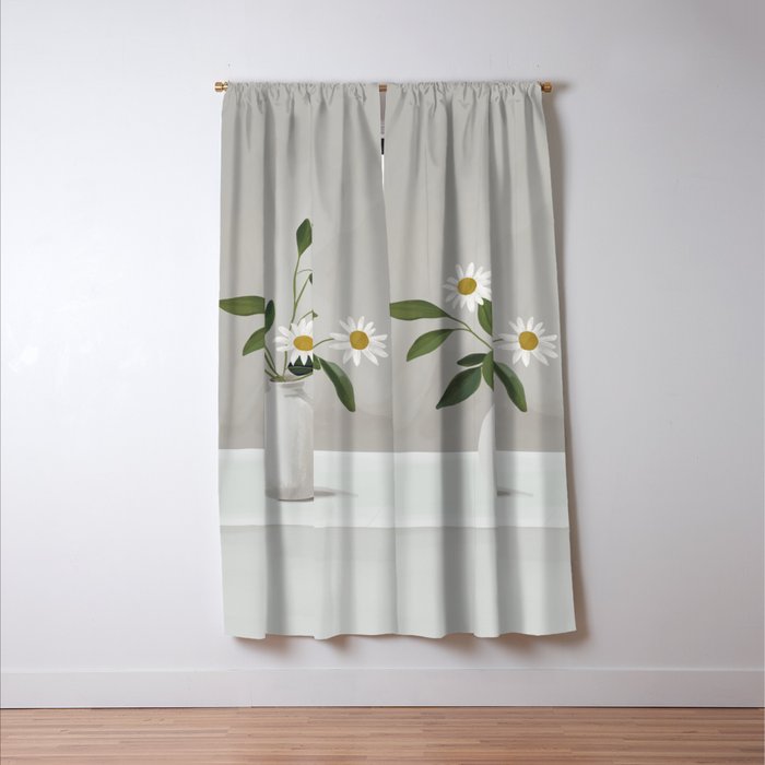 Minimalist Daisy Flowers Window Curtain Gallery Image 3