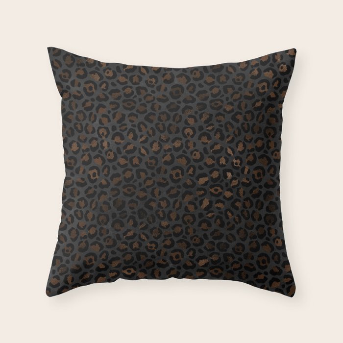 Beautiful Black Leopard Design Pattern Throw Pillow Gallery Image 1
