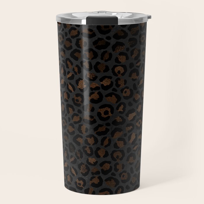 Beautiful Black Leopard Design Pattern Travel Mug Gallery Image 1