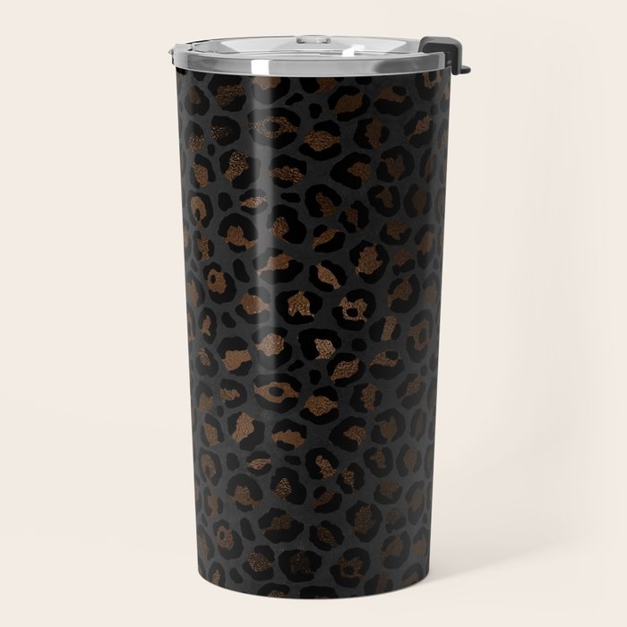Beautiful Black Leopard Design Pattern Travel Mug Gallery Image 2