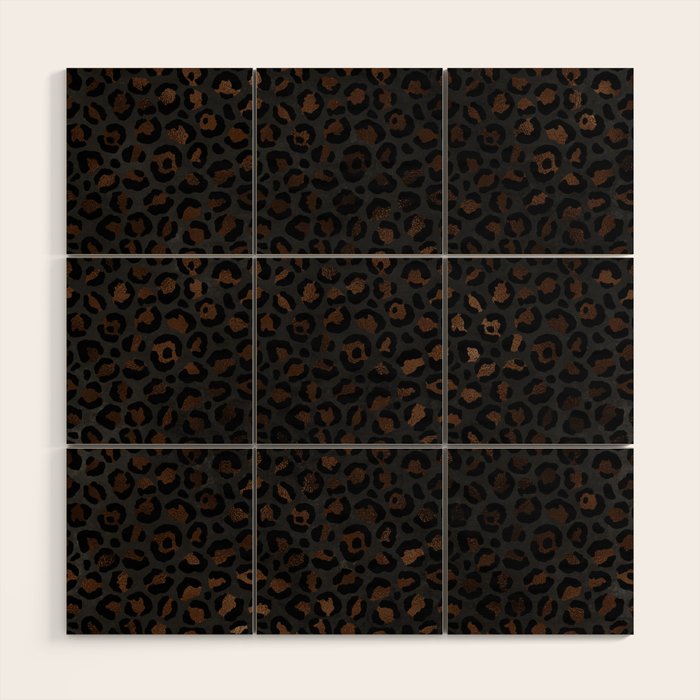 Beautiful Black Leopard Design Pattern Wood Wall Art Gallery Image 1
