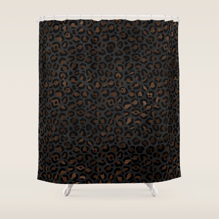 Beautiful Black Leopard Design Pattern Shower Curtain Gallery Image 1