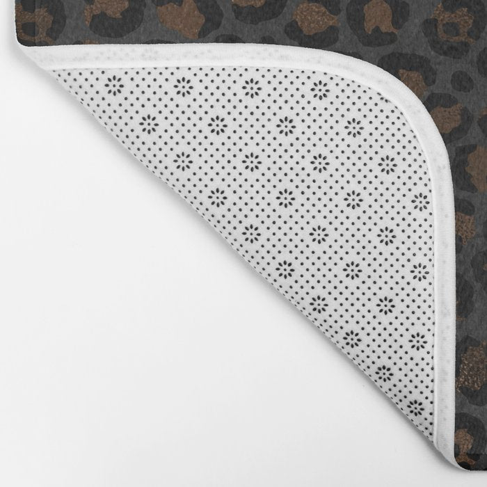 Beautiful Black Leopard Design Pattern Bath Mat Gallery Image 2