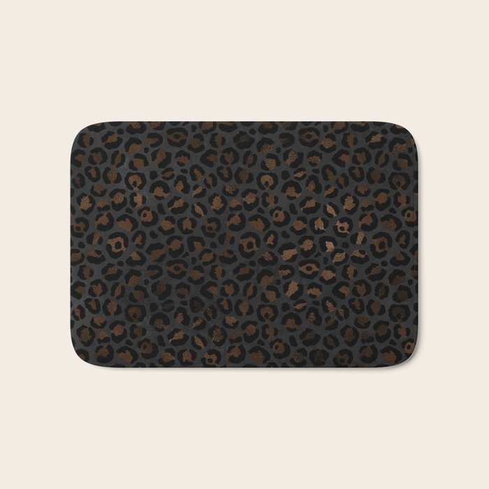 Beautiful Black Leopard Design Pattern Bath Mat Gallery Image 1
