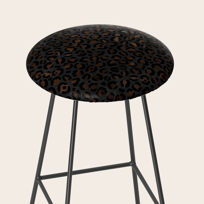 Beautiful Black Leopard Design Pattern Stool Gallery Image 2