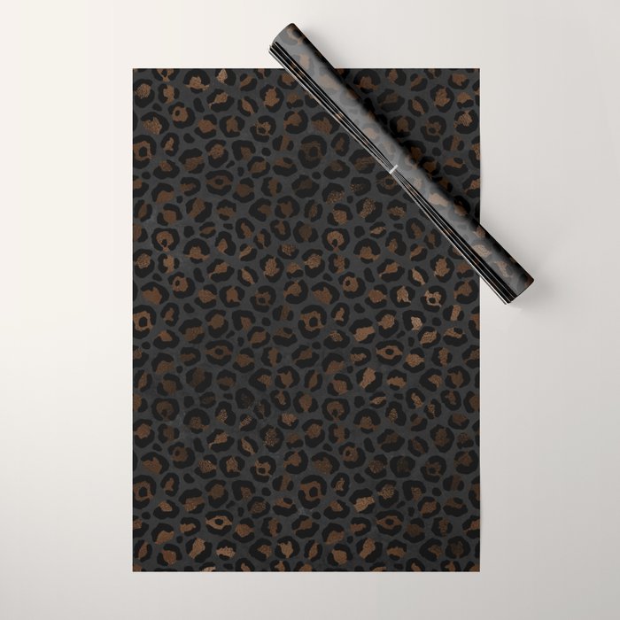 Beautiful Black Leopard Design Pattern Wrapping Paper Gallery Image 1