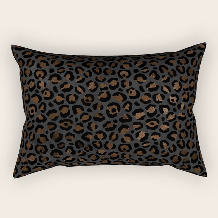 Beautiful Black Leopard Design Pattern Rectangular Pillow Gallery Image 2
