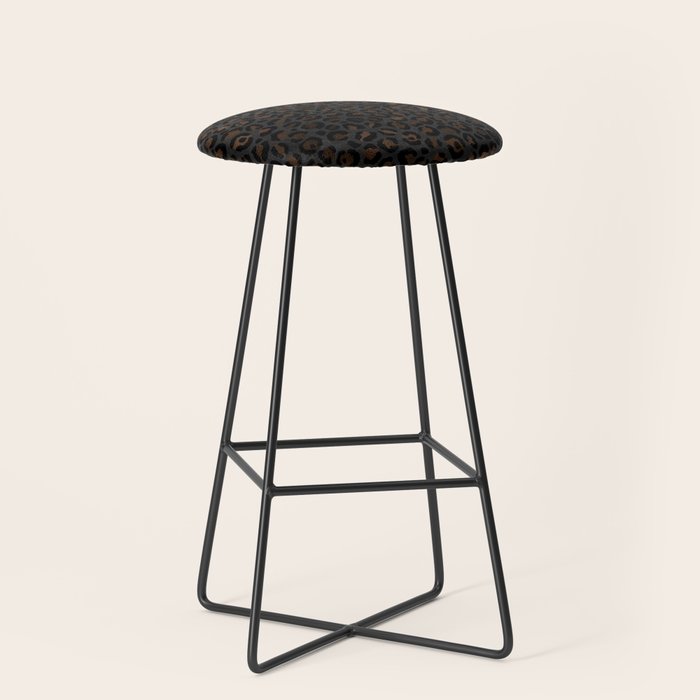 Beautiful Black Leopard Design Pattern Stool Gallery Image 1