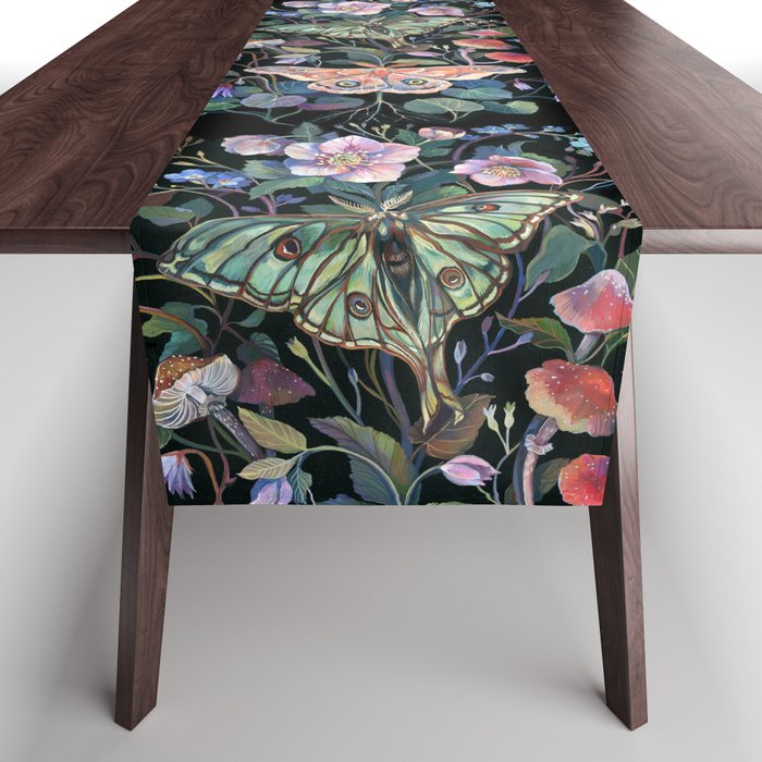 Moon Moth Mushroom Table Runner Gallery Image 1
