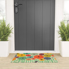 Cat in flower garden Welcome Mat Gallery Image 3