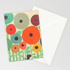 Cat in flower garden Stationery Card Gallery Image 2