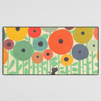 Cat in flower garden Desk Mat Gallery Image 3