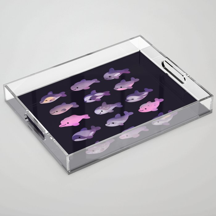 Dolphin Day - dark Acrylic Tray Gallery Image 1