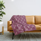 Bows & Ribbons Pattern XXXIII Plum Purple Throw Blanket Gallery Image 1