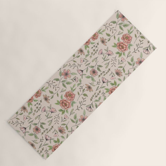 Spring Floral Pattern Yoga Mat Gallery Image 1