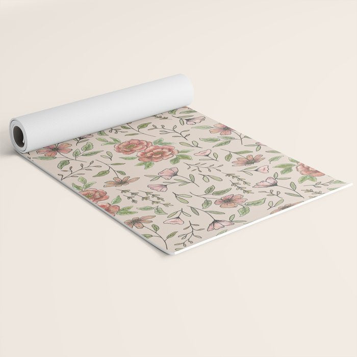 Spring Floral Pattern Yoga Mat Gallery Image 2