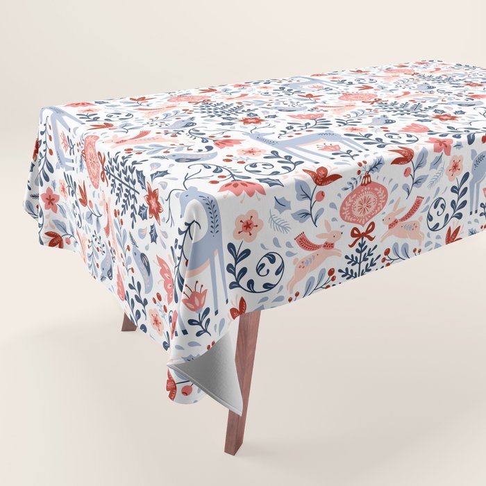 Folk Art Christmas Tablecloth Gallery Image 1