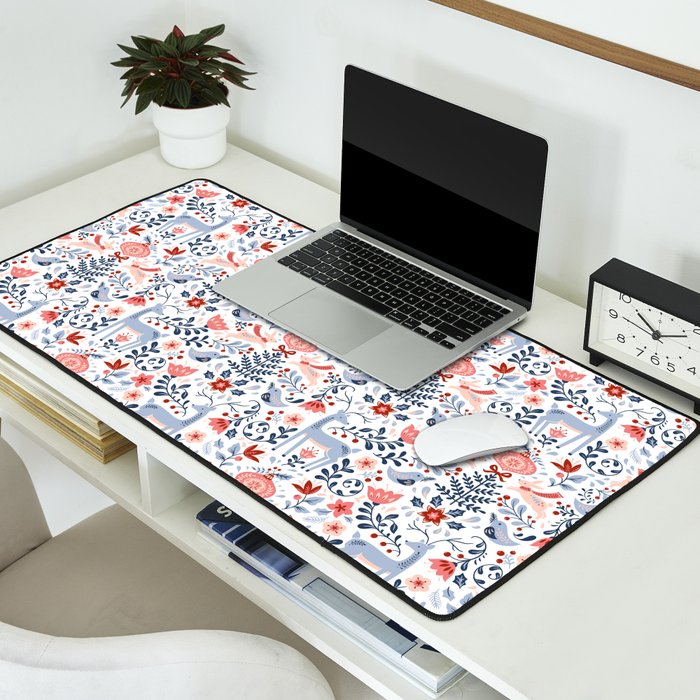 Folk Art Christmas Desk Mat Gallery Image 2