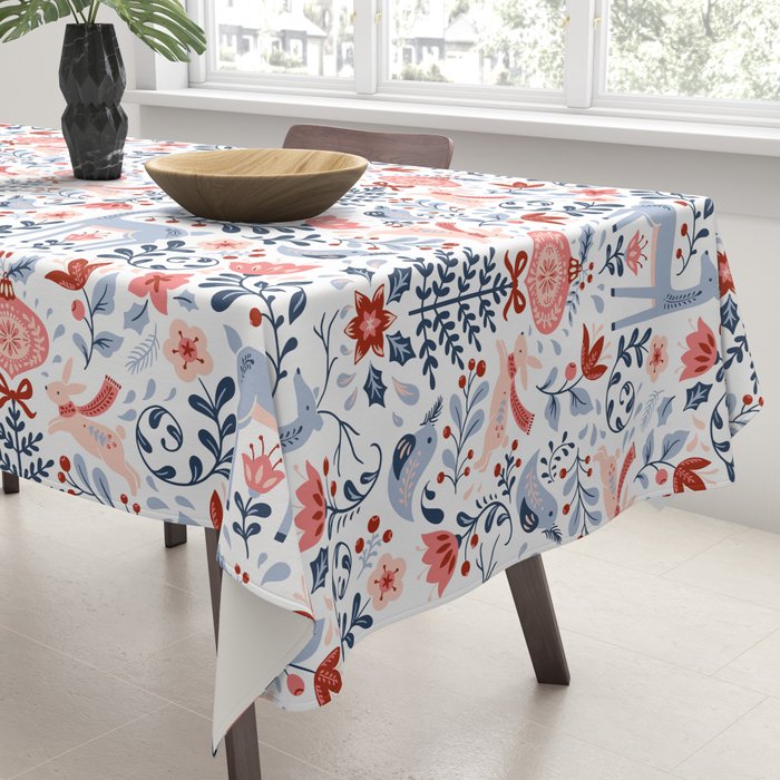Folk Art Christmas Tablecloth Gallery Image 3