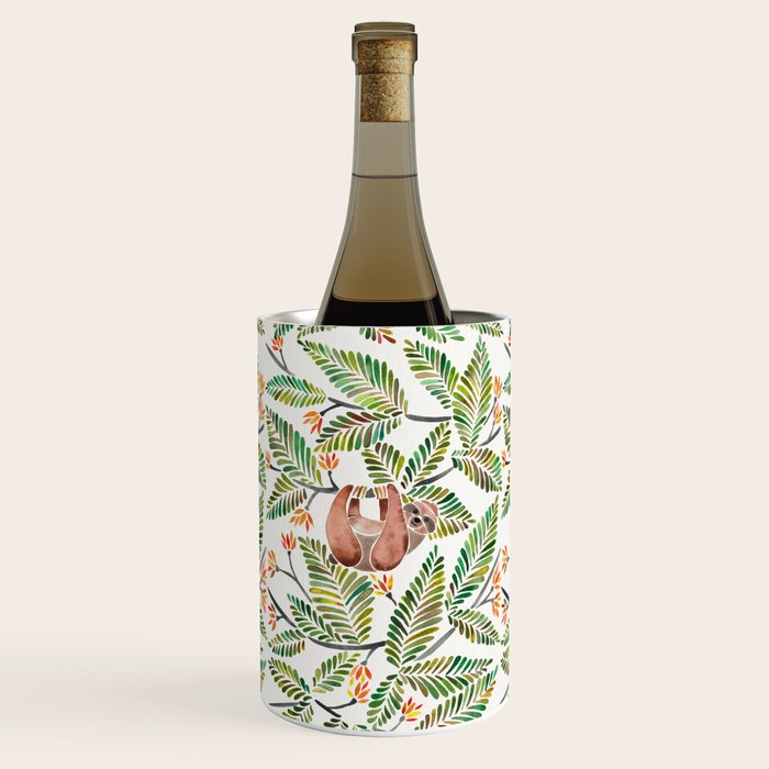 Happy Sloth - Tropical Green Rainforest Wine Chiller Gallery Image 1