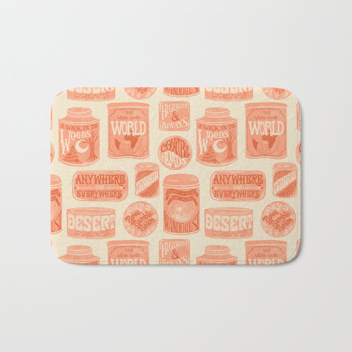 Vagabondâs Cupboard - peach and cream Bath Mat Gallery Image 1