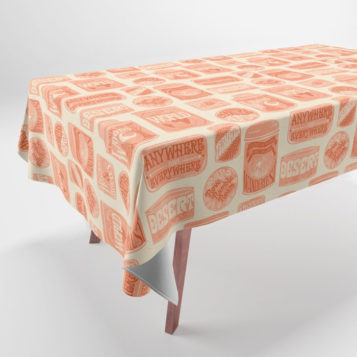 Vagabondâs Cupboard - peach and cream Tablecloth Gallery Image 1