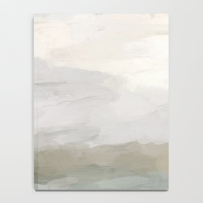 Break in the Weather I - Gray Blue Sage Green Sunrise Abstract Nature Ocean Painting Art Print Notebook Gallery Image 4