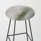 Break in the Weather I - Gray Blue Sage Green Sunrise Abstract Nature Ocean Painting Art Print Stool Gallery Image 2
