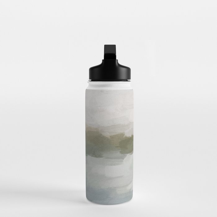 Break in the Weather I - Gray Blue Sage Green Sunrise Abstract Nature Ocean Painting Art Print Water Bottle Gallery Image 3