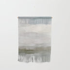 Break in the Weather I - Gray Blue Sage Green Sunrise Abstract Nature Ocean Painting Art Print Wall Hanging Gallery Image 1