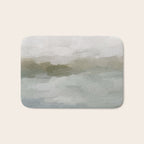 Break in the Weather I - Gray Blue Sage Green Sunrise Abstract Nature Ocean Painting Art Print Bath Mat Gallery Image 1