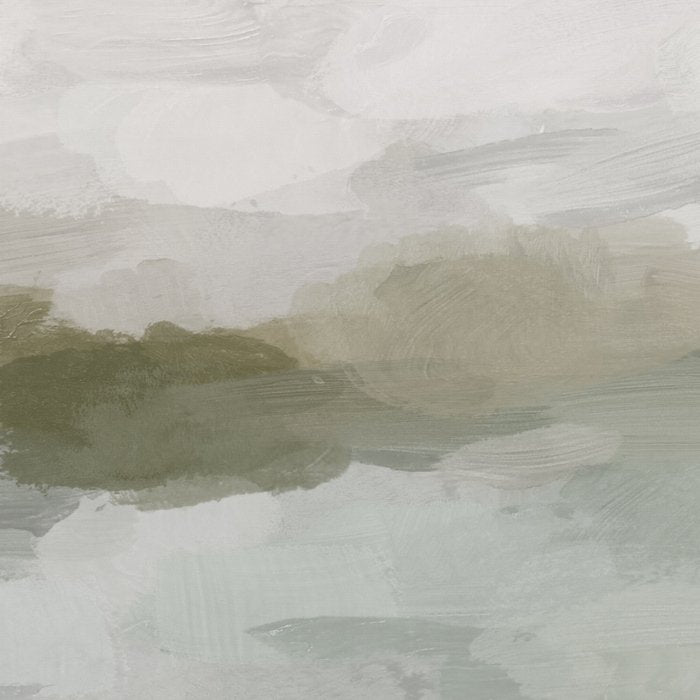 Break in the Weather I - Gray Blue Sage Green Sunrise Abstract Nature Ocean Painting Art Print Coffee Mug Gallery Image 2