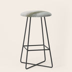 Break in the Weather I - Gray Blue Sage Green Sunrise Abstract Nature Ocean Painting Art Print Stool Gallery Image 1