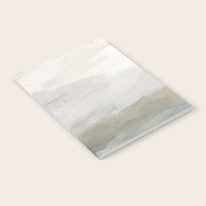 Break in the Weather I - Gray Blue Sage Green Sunrise Abstract Nature Ocean Painting Art Print Notebook Gallery Image 1