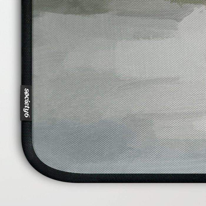 Break in the Weather I - Gray Blue Sage Green Sunrise Abstract Nature Ocean Painting Art Print Laptop Sleeve Gallery Image 3