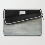 Break in the Weather I - Gray Blue Sage Green Sunrise Abstract Nature Ocean Painting Art Print Laptop Sleeve Gallery Image 2