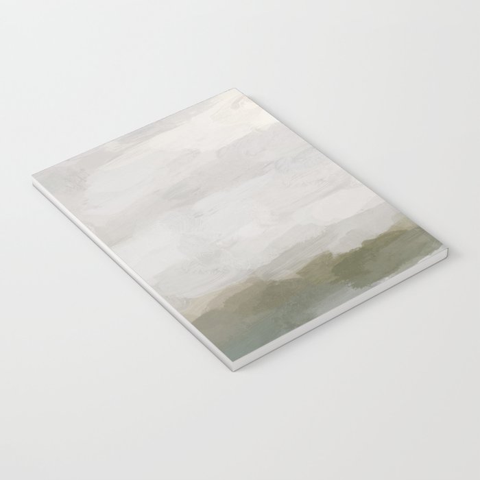Break in the Weather I - Gray Blue Sage Green Sunrise Abstract Nature Ocean Painting Art Print Notebook Gallery Image 3