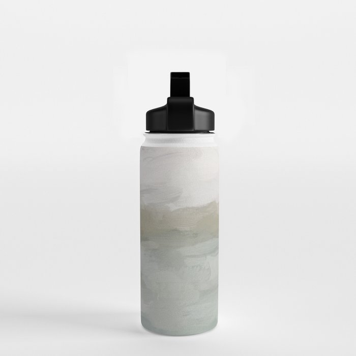 Break in the Weather I - Gray Blue Sage Green Sunrise Abstract Nature Ocean Painting Art Print Water Bottle Gallery Image 2