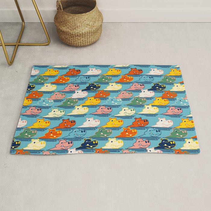 Happy Hippo Family Rug Gallery Image 1