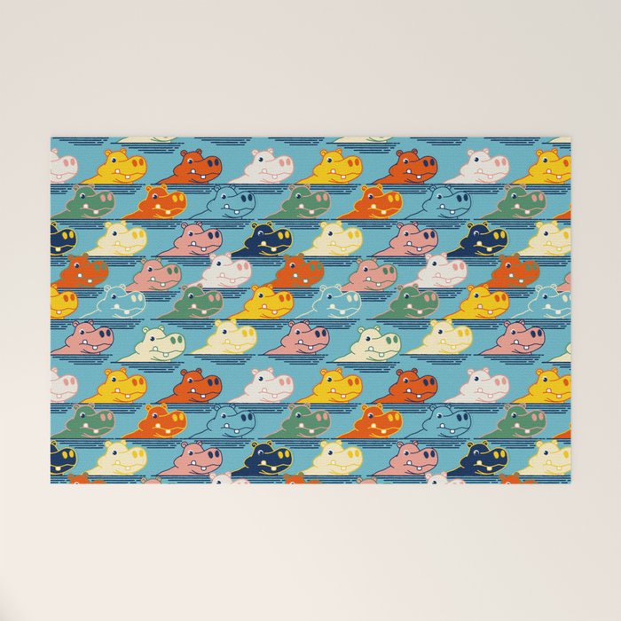 Happy Hippo Family Welcome Mat Gallery Image 1