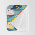Happy Hippo Family Throw Blanket Gallery Image 3