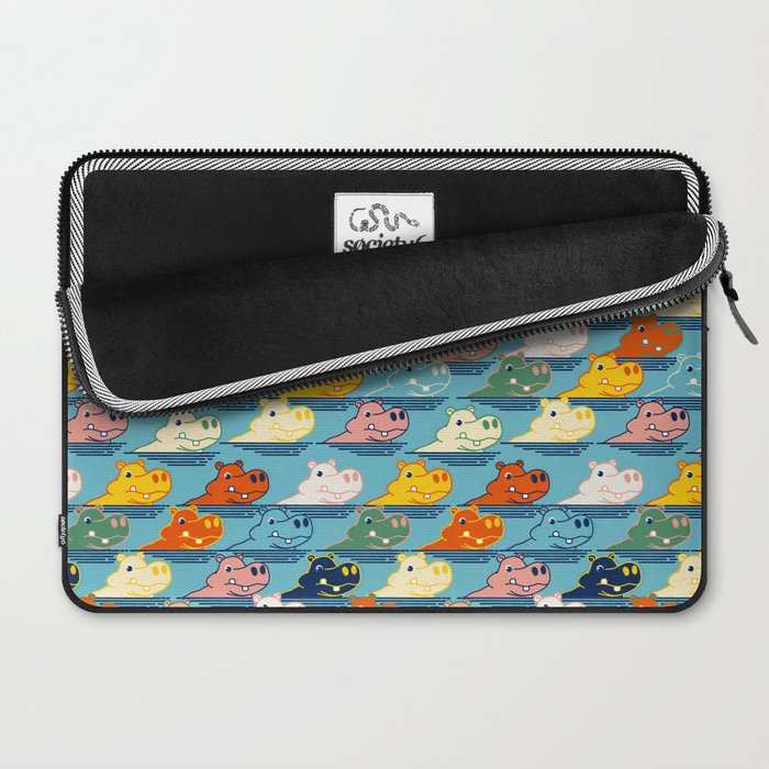 Happy Hippo Family Laptop Sleeve Gallery Image 2